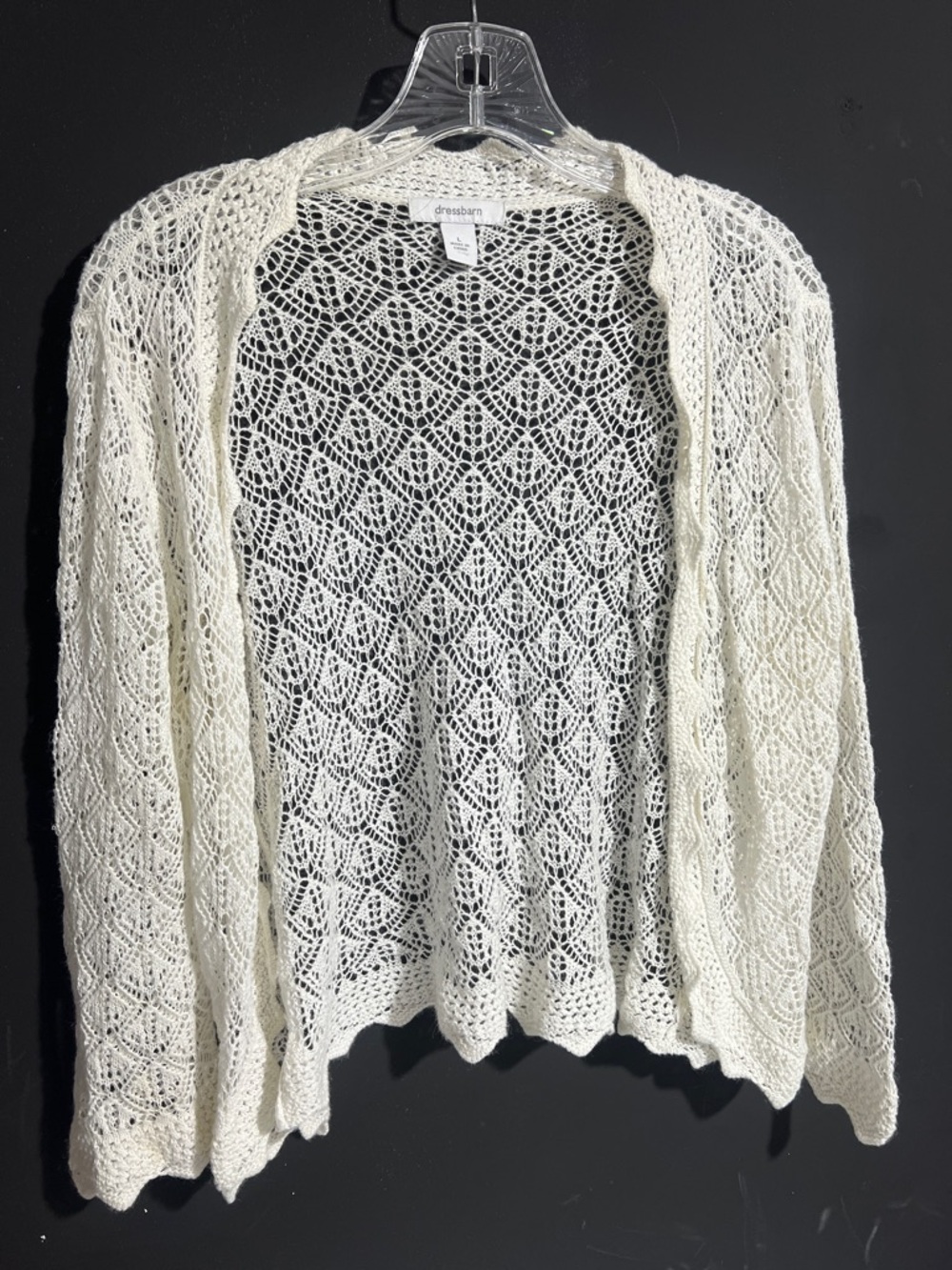 Dress Barn Open-Knit Lace Cardigan